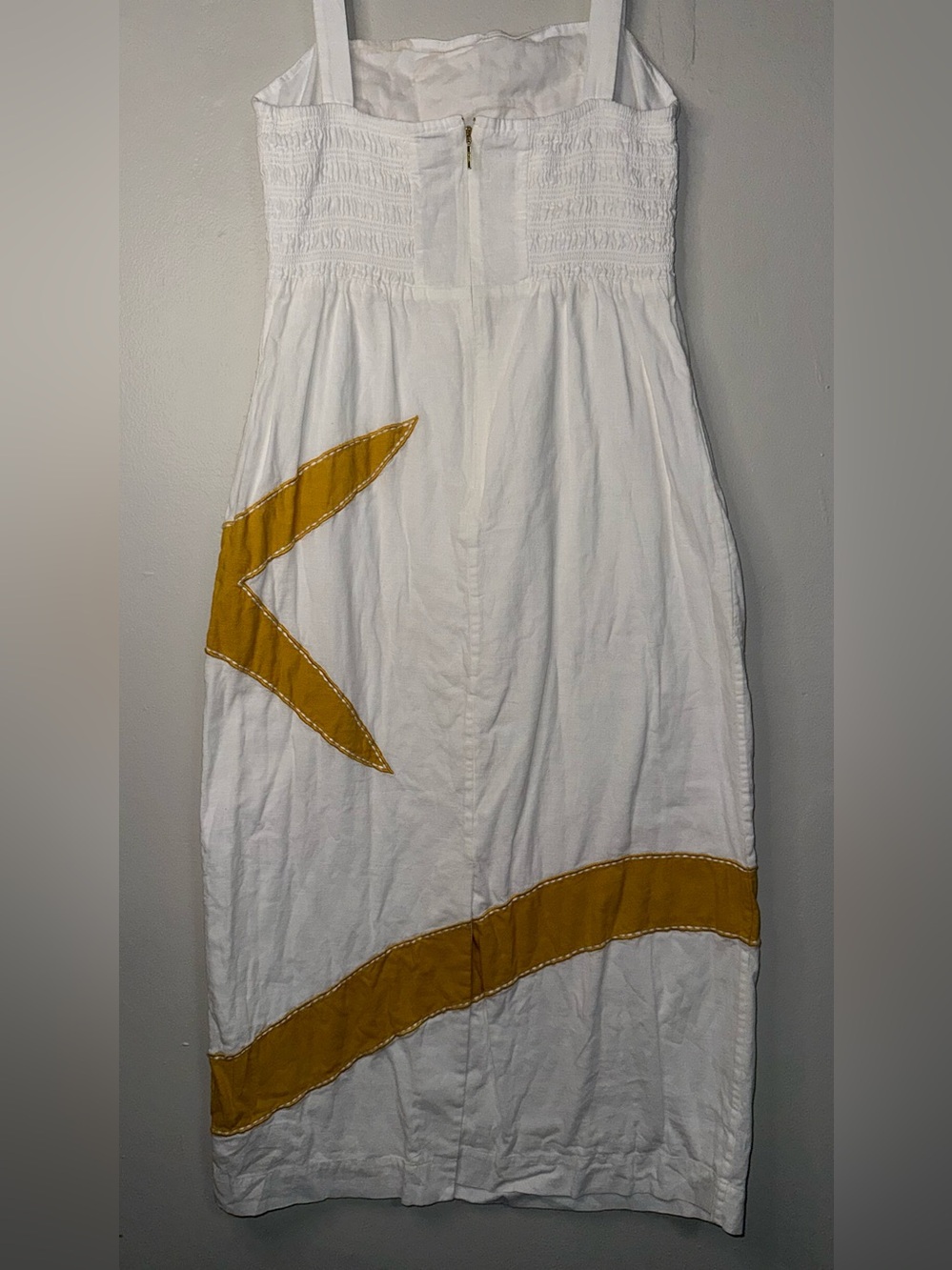 Cleobella White Midi Dress with Mustard Spiral Appliqué - Picture 5 of 12